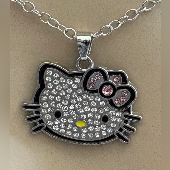 Hello Kitty Silver Rhinestone Pendant Necklace - Picture 3 of 5